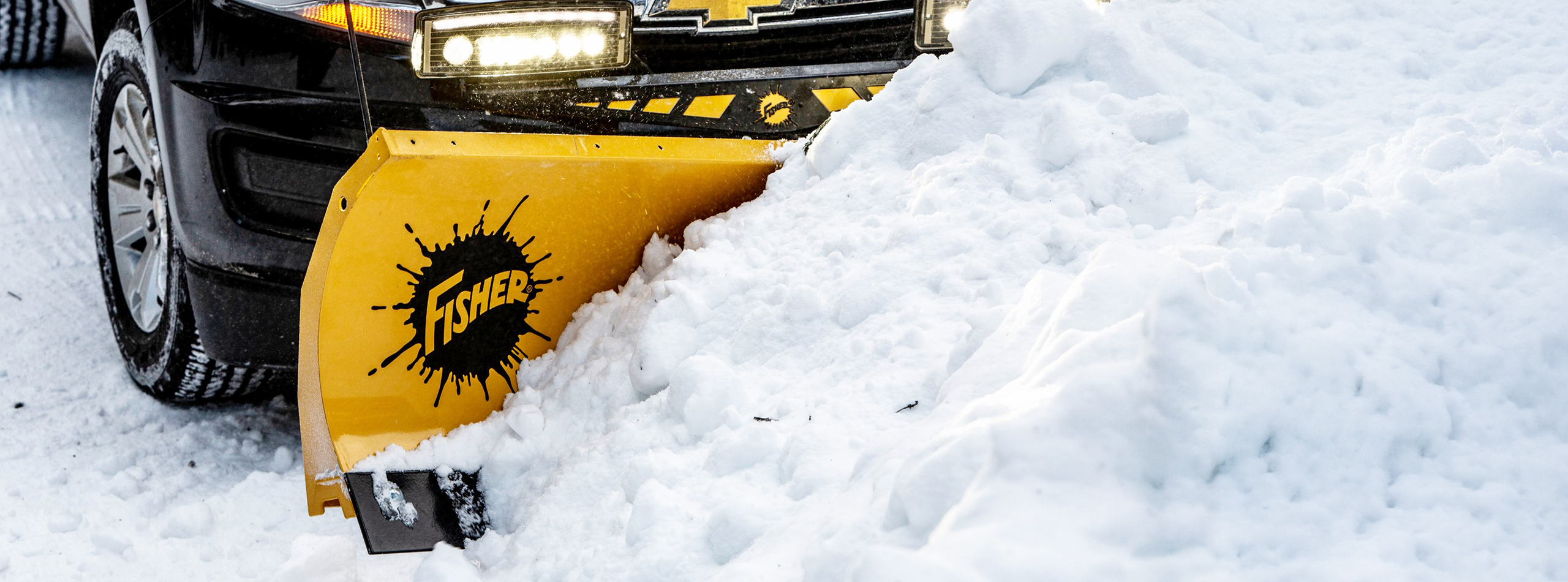 FISHER HS straight blade plow in action