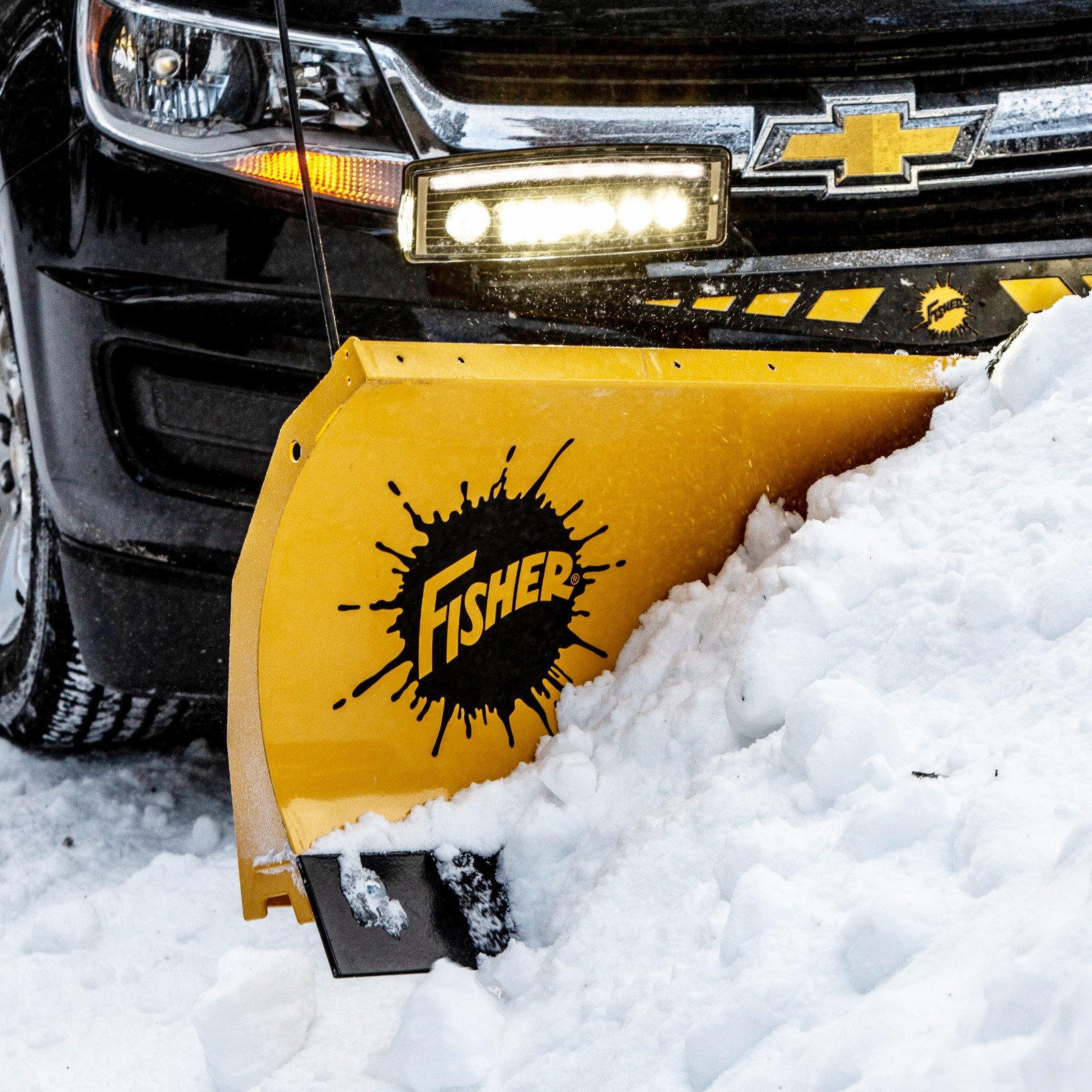 FISHER HS straight blade plow in action